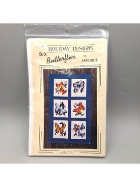 Six Butterflies to Applique Patterns By Donna Poster Holiday Designs #P13